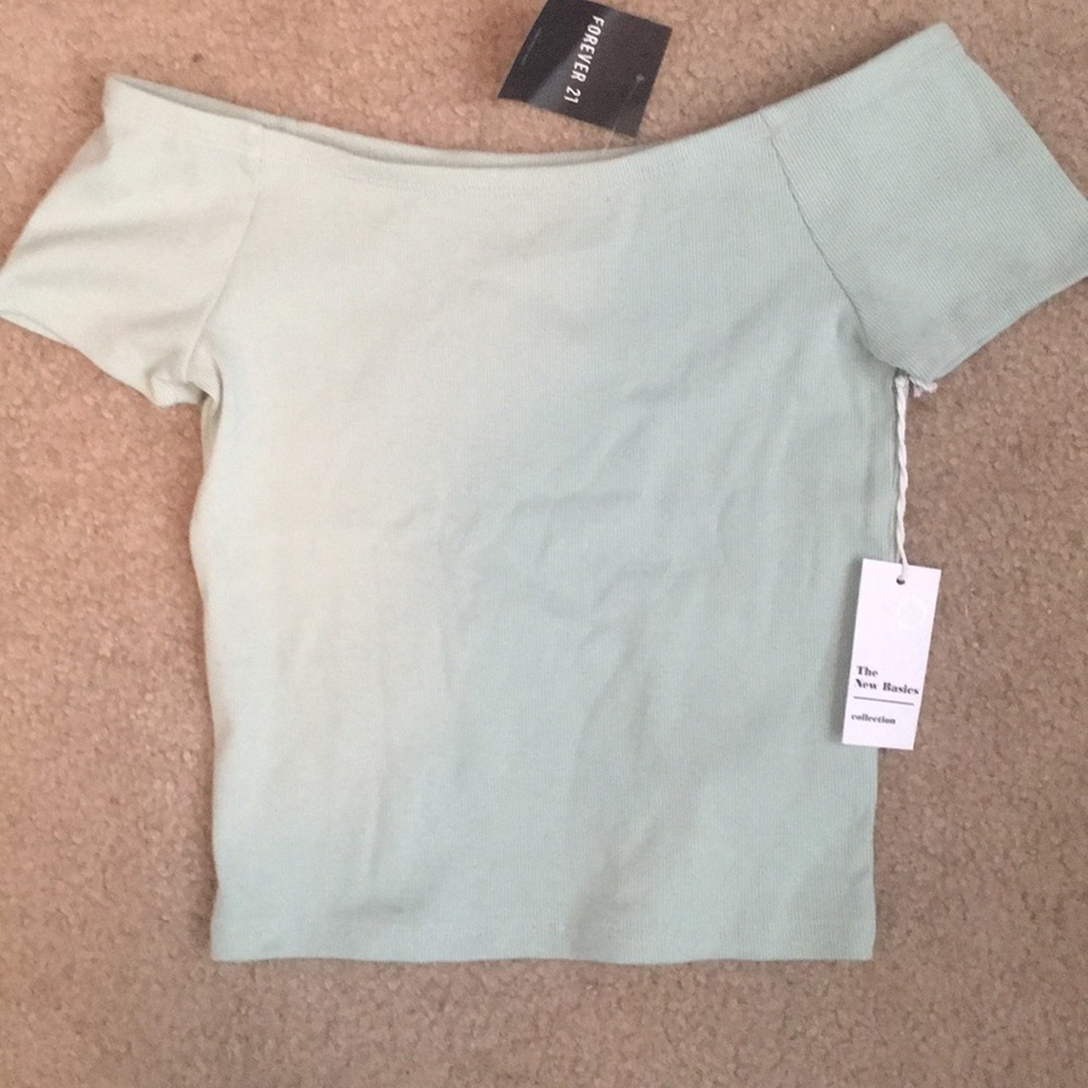 Cropped ribbed boatneck tee